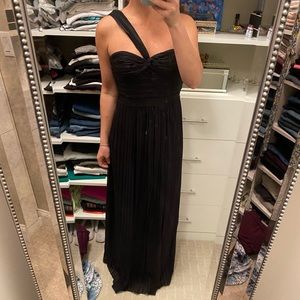 Black BCBG one shoulder gown
